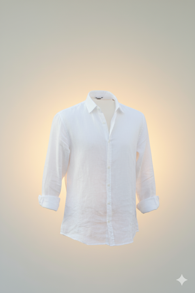 White Lenin Shirt Men